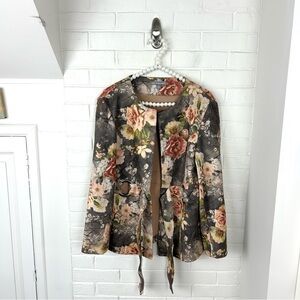 Kate & Mallory Faux Suede Floral Jacket Size M